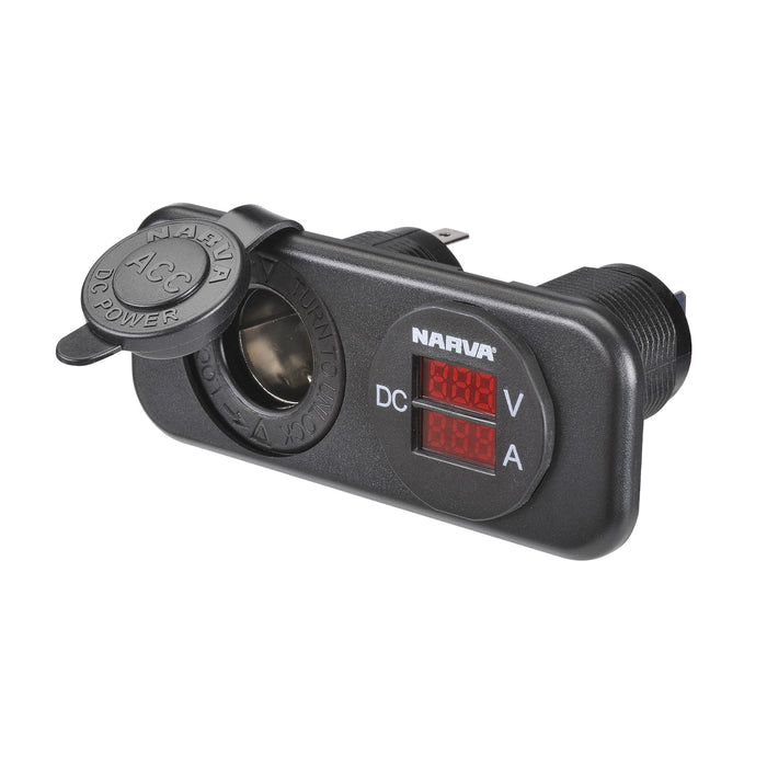 Narva Heavy-Duty 12/24V DC LED Volt & Amp Meters
 - 81148BL
