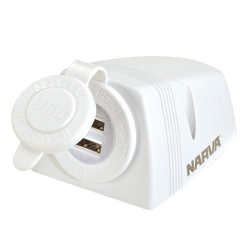Narva Heavy-Duty Surface Mount Dual USB Socket
 - 81154WBL