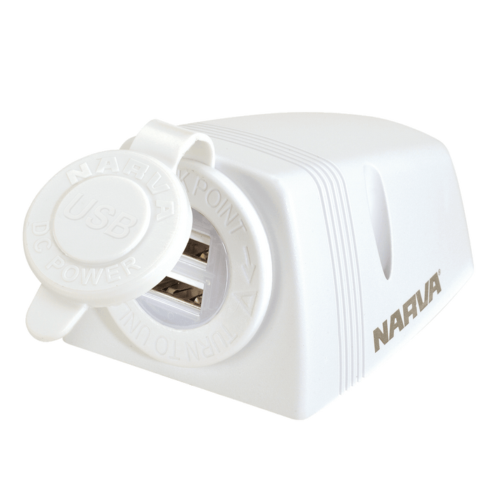 Narva Heavy-Duty Surface Mount Dual USB Socket
 - 81154WBL