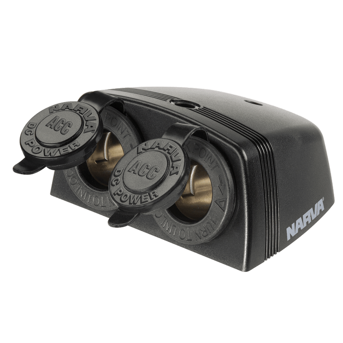 Narva Heavy-Duty Twin Surface Mount Accessory Sockets
 - 81160BL