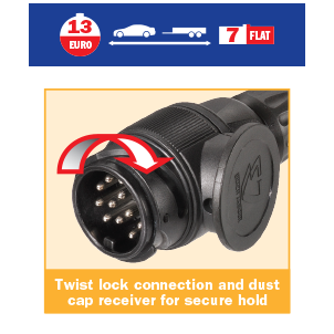 Narva 13 Pin Euro Round Socket on Car to 7 Pin Flat Plug on Trailer - 82285BL - A1 Autoparts Niddrie
 - 2