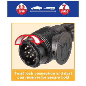 Narva 13 Pin Euro Round Socket on Car to 7 Pin Large Round Plug on Trailer - 82290BL - A1 Autoparts Niddrie
 - 2