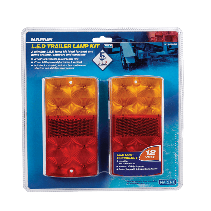 Narva 12 Volt L.E.D Slimline Rear Combination / Trailer Lamp (Rectangle) - 93630BL2