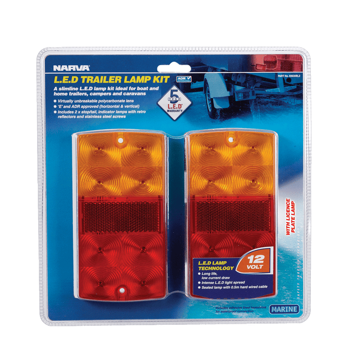 Narva 12 Volt L.E.D Slimline Trailer Lamp Pack With Licence Plate Lamp
 - 93640BL2