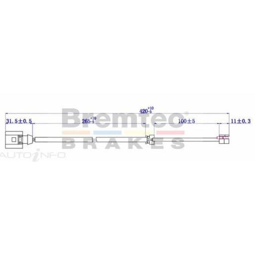 Bremtec Brake Pad Sensor - BTS102 - A1 Autoparts Niddrie
