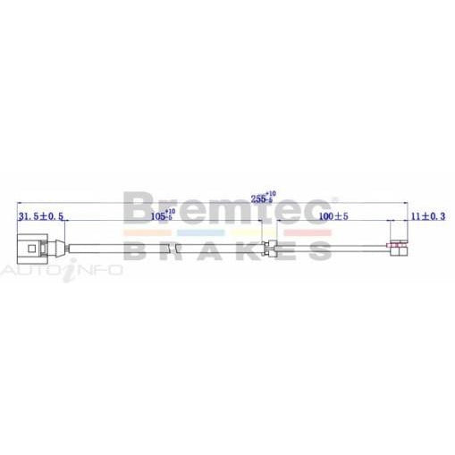 Bremtec Brake Pad Sensor - BTS103 - A1 Autoparts Niddrie
