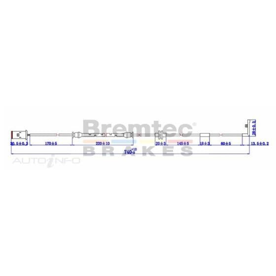 Bremtec Brake Pad Sensor - BTS140 - A1 Autoparts Niddrie
