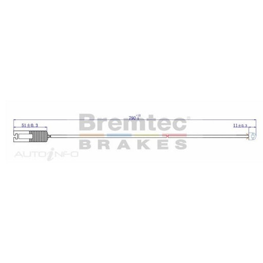 Bremtec Brake Pad Sensor - BTS18 - A1 Autoparts Niddrie

