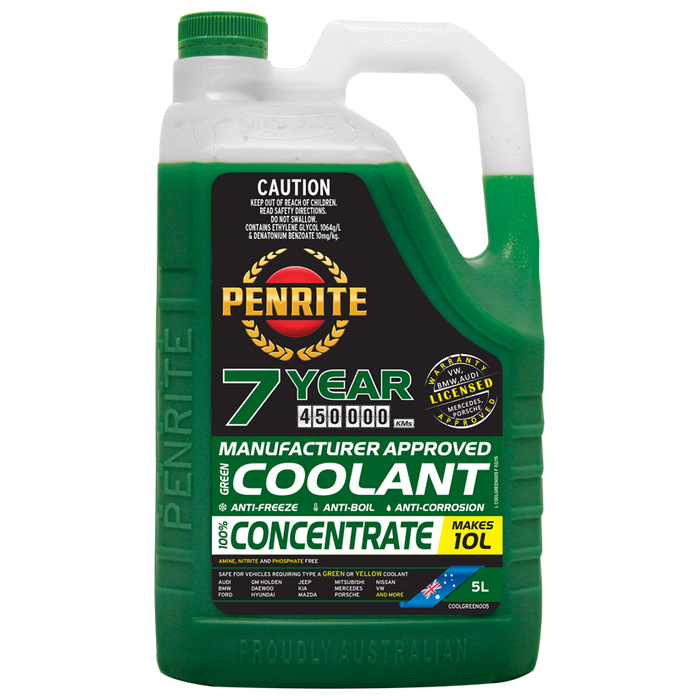 Penrite 7Yr Green Coolant Concentrate - 5Ltr - A1 Autoparts Niddrie
