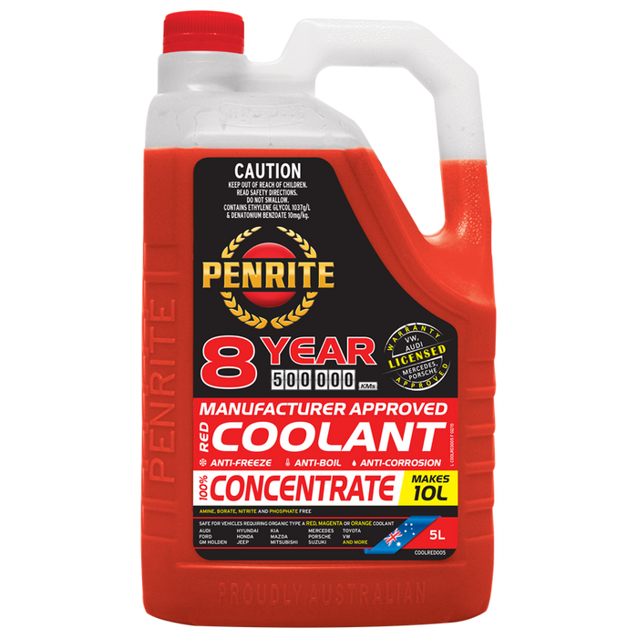 Penrite 8Yr Red Coolant Concentrate - 5Ltr - A1 Autoparts Niddrie

