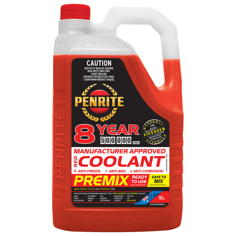 Penrite 8Yr Red Coolant Premix - 5Lt - A1 Autoparts Niddrie

