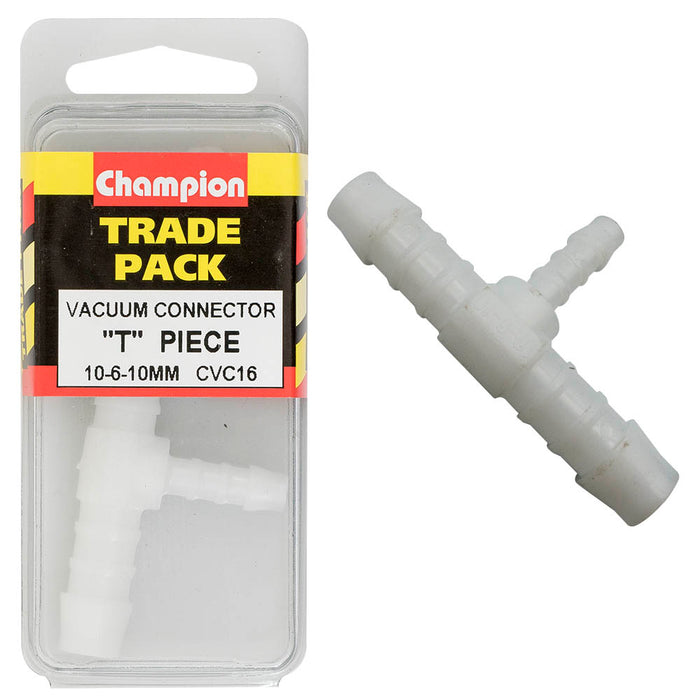 Champion Plastic Reducing T-Piece Connector [10-6-10mm] - CVC16