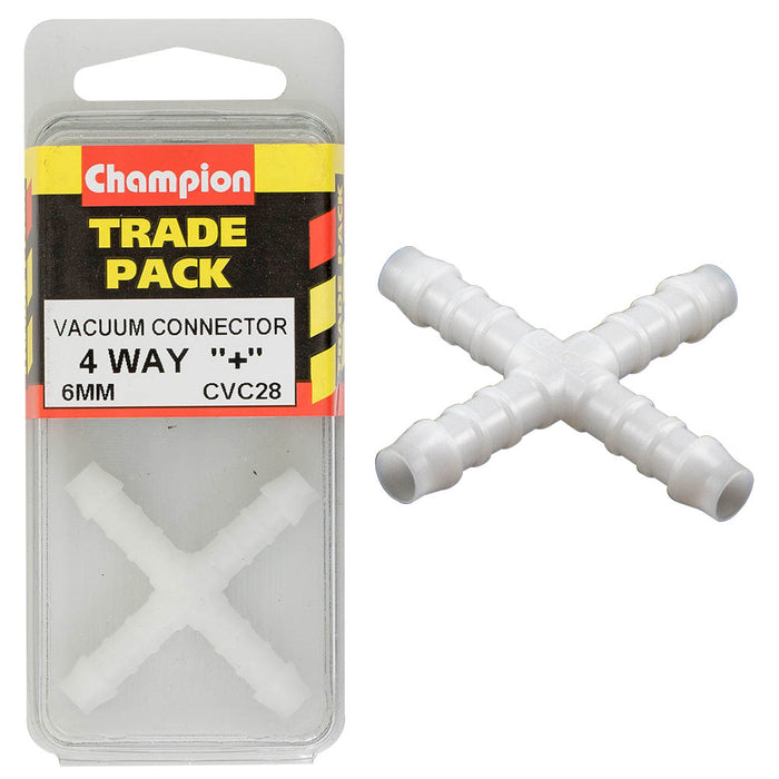 Champion Plastic 4 Way Connector [6mm] - CVC28
