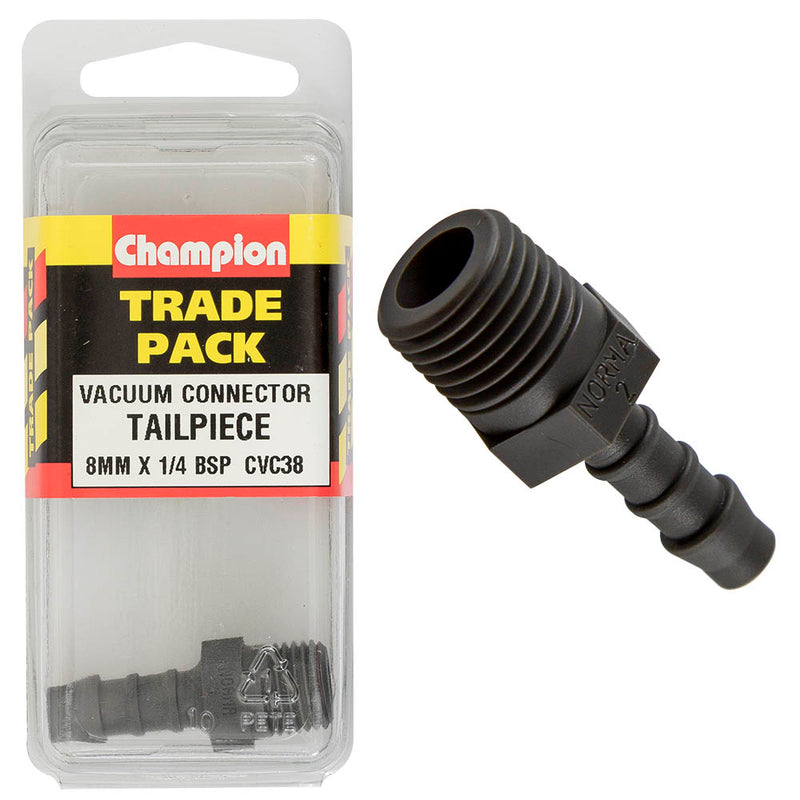 Champion Plastic Tailpiece [1/4" BSP x 8mm]  - CVC38