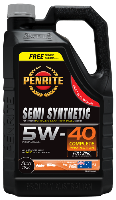 Penrite Semi Synthetic 5W40 Engine Oil - 5 Litre