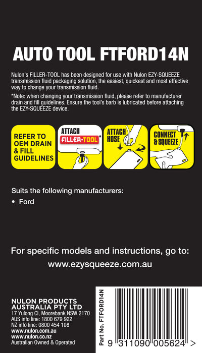 Nulon Ezy Squeeze Filler Tool For Ford 5 Speed