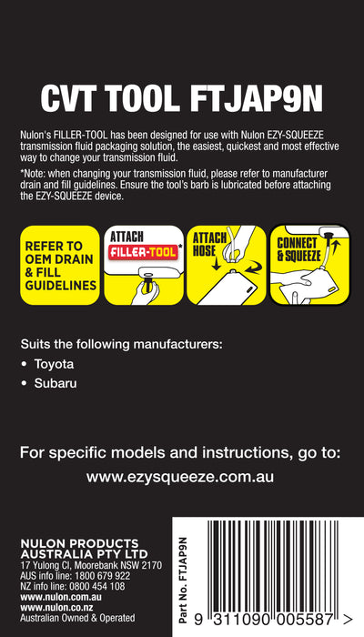 Nulon Ezy Squeeze Filler Tool For Japanese CVT
