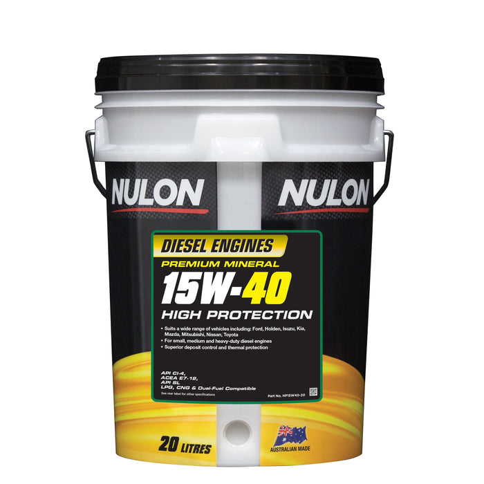 Nulon High Protection Formula 15W40 Diesel Engine Oil - 20 Litre