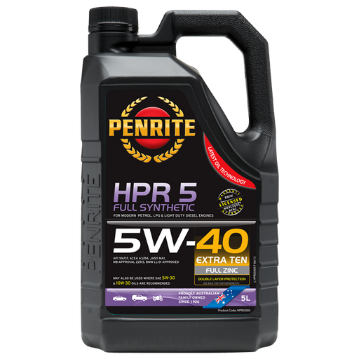 Penrite HPR5 5W40 - 5Ltr - A1 Autoparts Niddrie
