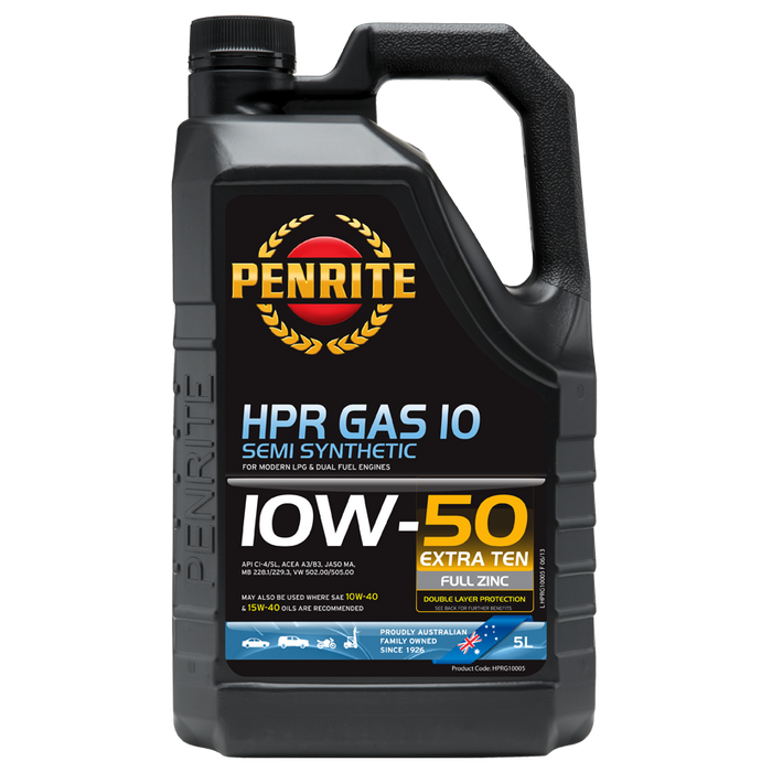 Penrite HPR Gas 10 10W50 - 5Ltr - A1 Autoparts Niddrie
