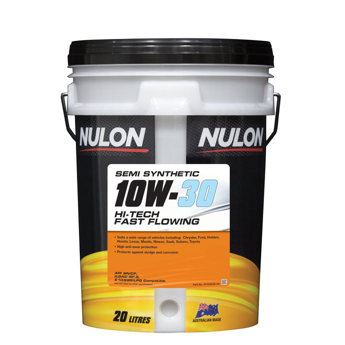 Nulon Semi Synthetic 10W30 High Tech Fast Flowing Engine Oil - 20 Litre