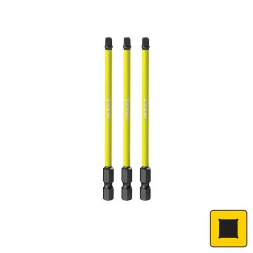 Square #2 Impact Bit 100mm 3 Piece - A1 Autoparts Niddrie