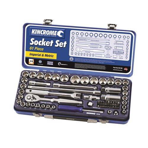 Socket Set 61 Piece 3/8" Drive (Mirror Polish) - Metric & Imperial - A1 Autoparts Niddrie