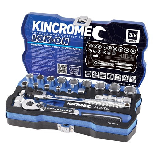 LOK-ON™ Socket Set 19 Piece 3/8" Drive - Metric - A1 Autoparts Niddrie