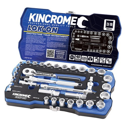 LOK-ON™ Socket Set 33 Piece 3/8" Drive - Metric & Imperial - A1 Autoparts Niddrie
