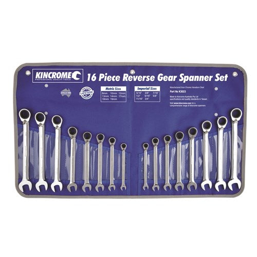 Combination Gear Spanner Set 16 Piece (Metric & Imperial) - A1 Autoparts Niddrie