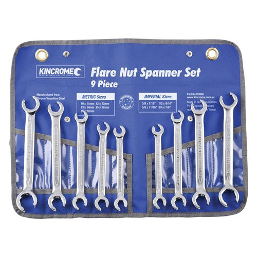Flare Nut Spanner Set 9 Piece (Metric & Imperial) - A1 Autoparts Niddrie