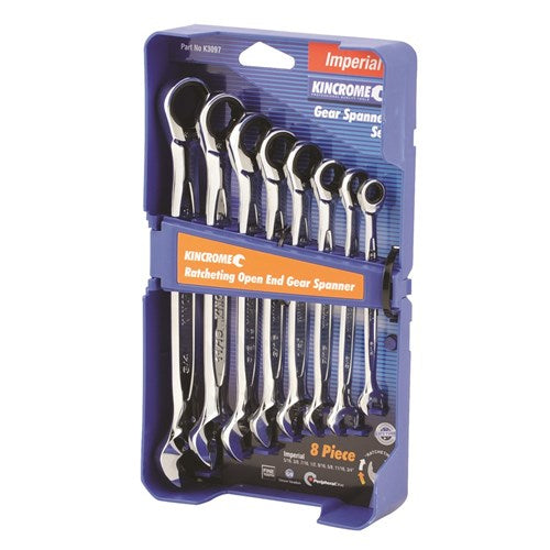 Combination Ratcheting Open End Gear Spanner Set (Imperial) - A1 Autoparts Niddrie