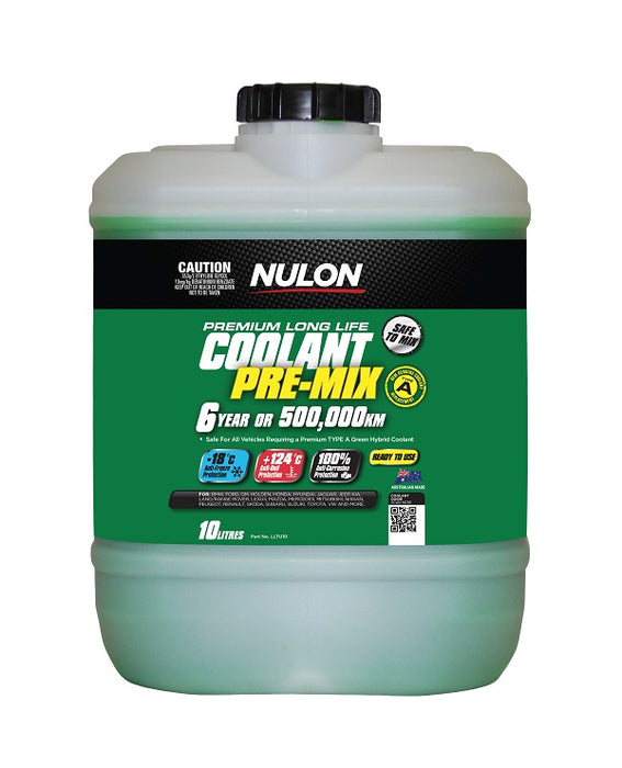 Nulon Green Premium Long Life Pre-Mix Coolant - 10 Litre