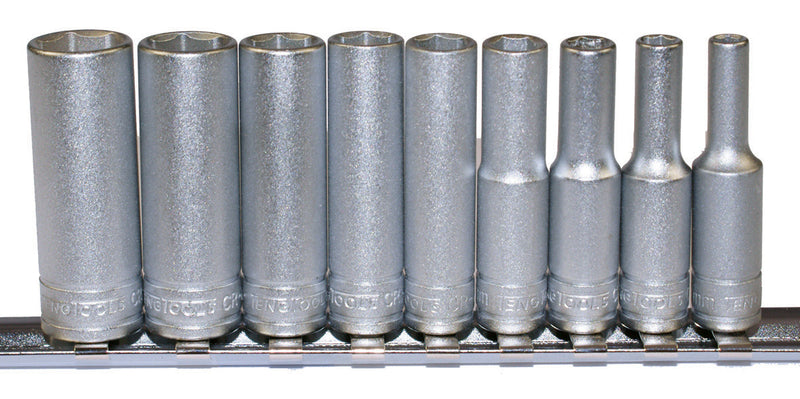 Teng Tools 9 Piece 1/4" Drive Deep Metric Socket Set - M1407