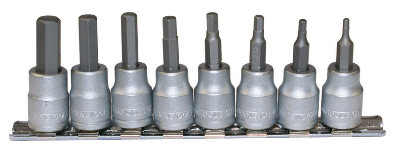 Teng Tools 8 Piece 3/8" Drive AF Hex Bit Socket Set - M3811