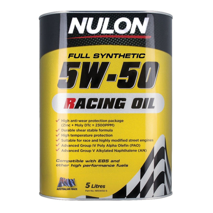 Nulon Full Synthetic 5W-50 Racing Oil - 5 Litre