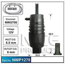 Nice Products Windscreen Washer Pump - NWP1278 - A1 Autoparts Niddrie
 - 1