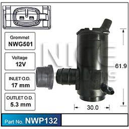 Nice Products Windscreen Washer Pump - NWP132 - A1 Autoparts Niddrie
 - 1