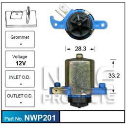 Nice Products Windscreen Washer Pump - NWP201 - A1 Autoparts Niddrie
 - 1
