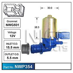 Nice Products Windscreen Washer Pump - NWP354 - A1 Autoparts Niddrie
 - 1