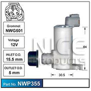 Nice Products Windscreen Washer Pump - NWP355 - A1 Autoparts Niddrie
 - 1