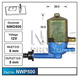 Nice Products Windscreen Washer Pump - NWP500 - A1 Autoparts Niddrie
 - 1