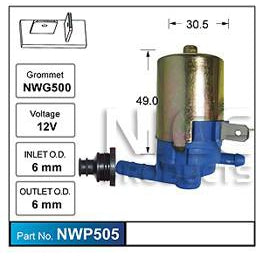 Nice Products Windscreen Washer Pump - NWP505 - A1 Autoparts Niddrie
 - 1