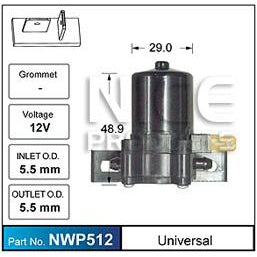 Nice Products Windscreen Washer Pump - NWP512 - A1 Autoparts Niddrie
 - 1