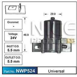 Nice Products Windscreen Washer Pump - NWP524 - A1 Autoparts Niddrie
 - 1