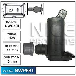 Nice Products Windscreen Washer Pump - NWP681-NWP681-Nice-A1 Autoparts Niddrie