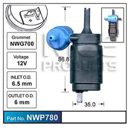 Nice Products Windscreen Washer Pump - NWP780-NWP780-Nice-A1 Autoparts Niddrie