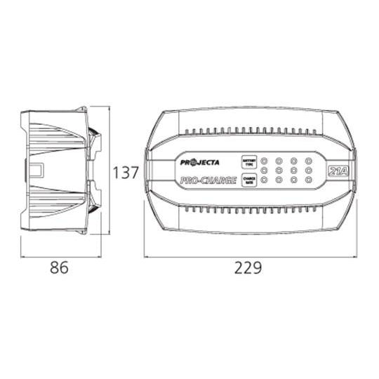 Projecta Pro-Charge Automatic 12V 21A 6 Stage Battery Charger - PC2100 - A1 Autoparts Niddrie
 - 2