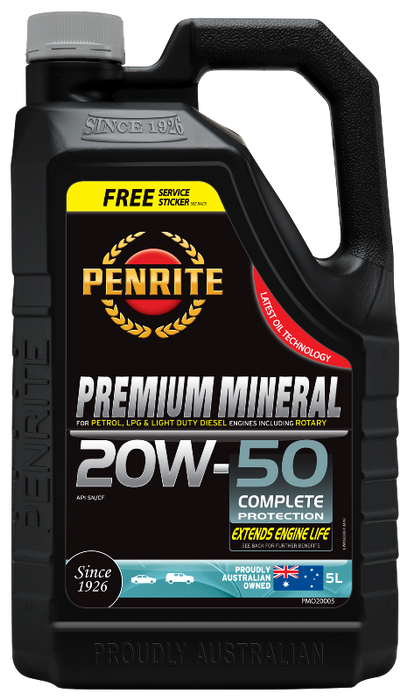 Penrite Premium Mineral 20W50 Engine Oil - 5 Litre