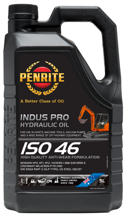 Penrite Indus Pro Hydraulic Oil ISO 46 - 5 Litre